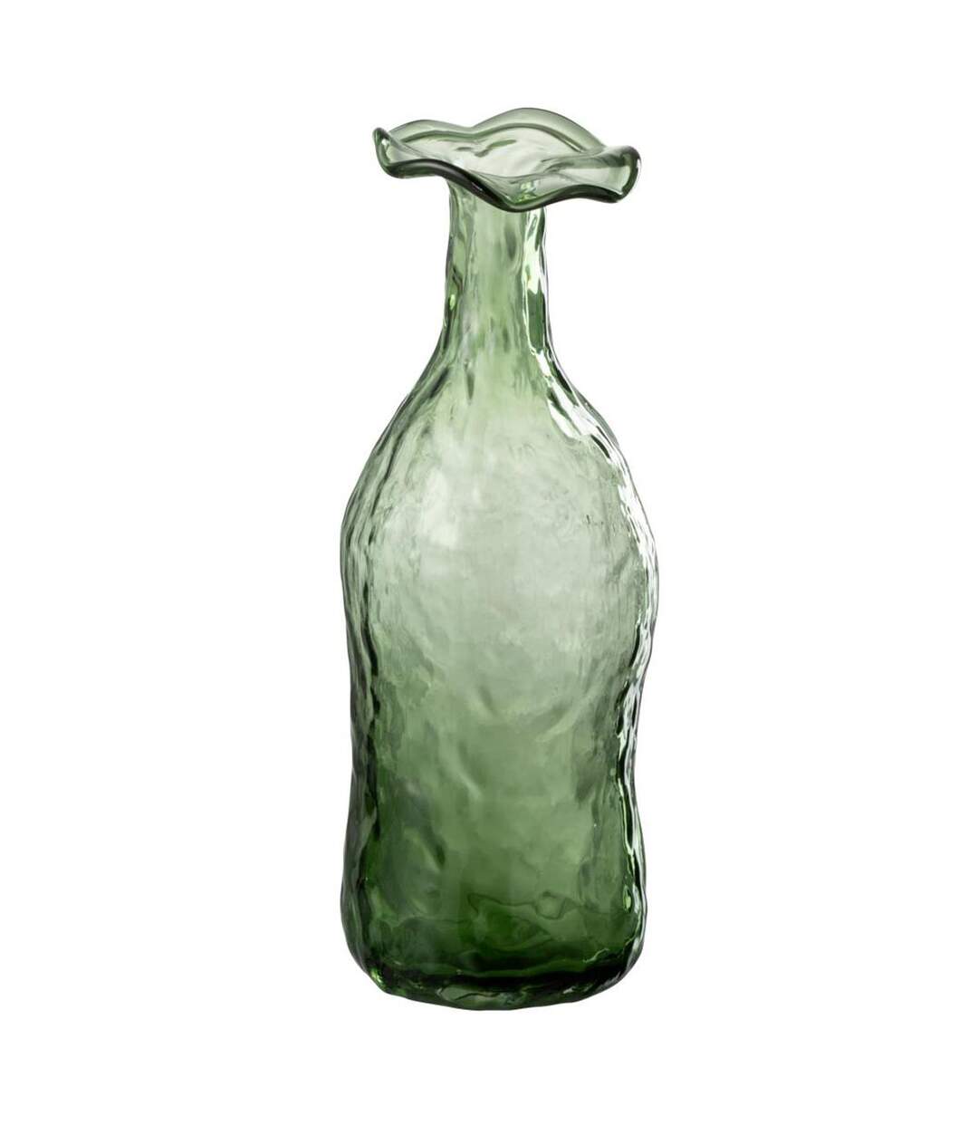 Vase Design en Verre Eclosion 27cm Vert-1
