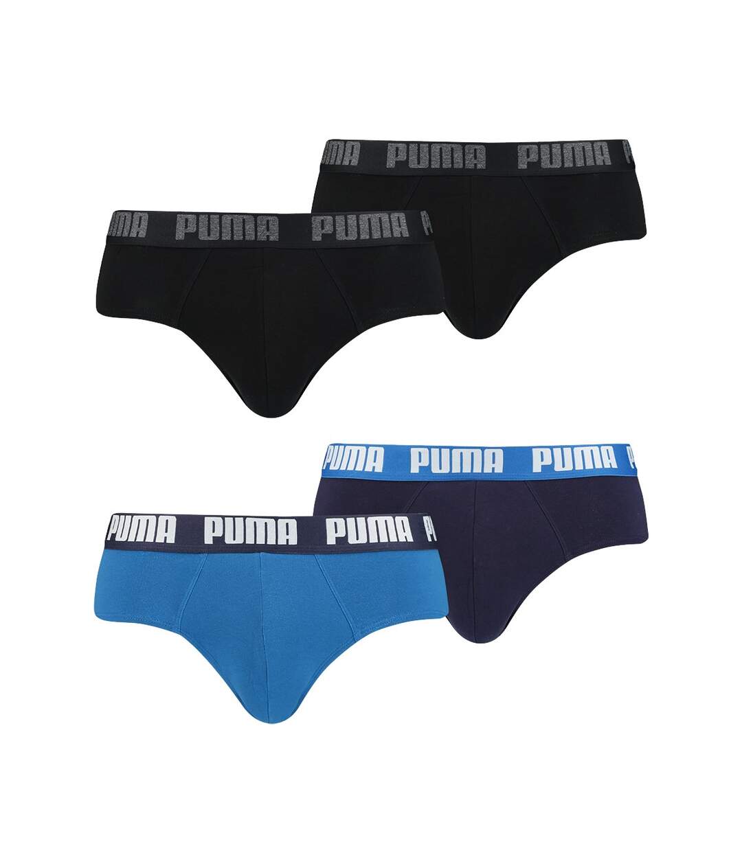 Boxer PUMA pour Homme Qualité et Confort -Assortiment modèles photos selon arrivages- Pack de 4 PUMA BASIC SLIP-1