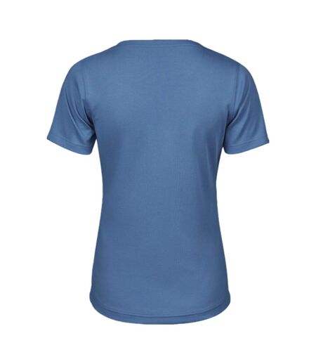 Womens/ladies Interlock T-shirt Ocean Blue Tee Jays
