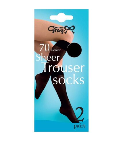 Joanna Gray Womens/Ladies 70 Denier Pant Socks (2 Pairs) (Black)