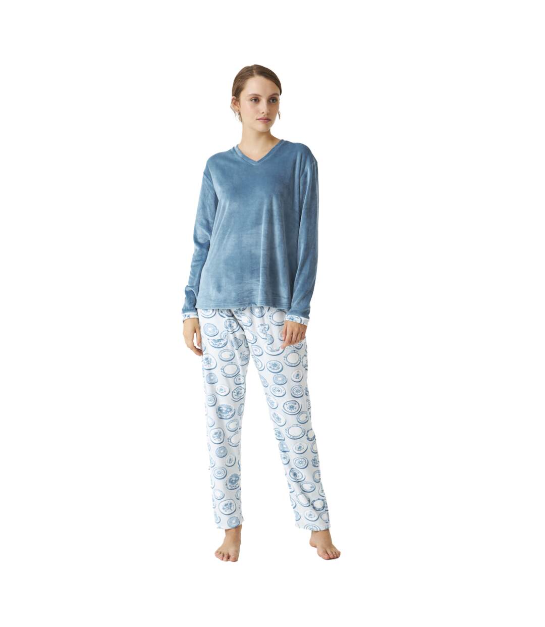 Winter pajamas long sleeve velvet JJB4 women-1