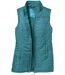 Women's Blue Longline Gilet With Detachable Hood - Water-Repellent