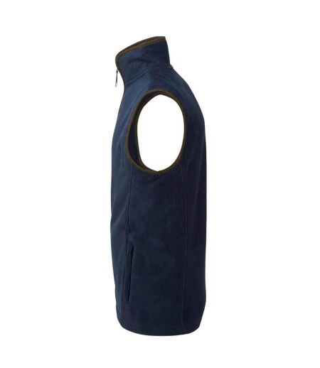 Mens Artisan Fleece Gilet Navy Brown Premier