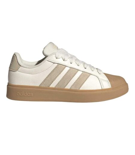 Baskets Motif/style À Rayures Grand Court Femme Beige Clair Adidas