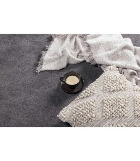 Tapis Déco Rond en Laine Ulla 200cm Gris Foncé