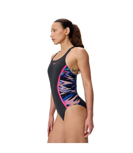 Maillot De Bain 1 Pièce Motif/style Imprimé Hyperbloom Splice Femme Anthracite Rose Imprimé Speedo