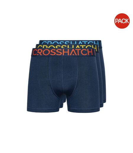 Pack Of 3  Mens Chasma Boxer Shorts  Navy Crosshatch