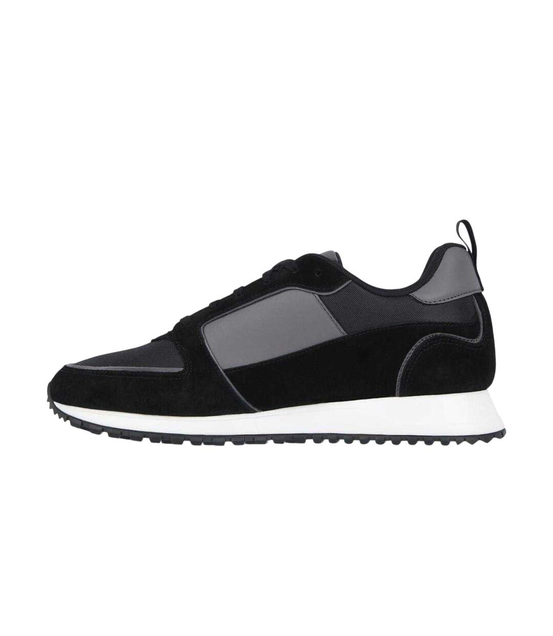 Mens Leather Low Cut Trainers Black Loyalti-3