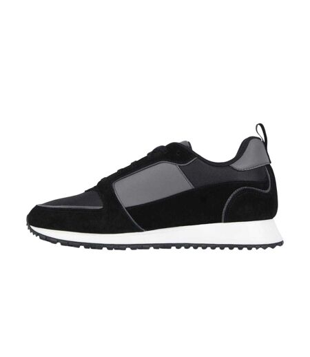 Mens Leather Low Cut Trainers Black Loyalti