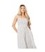 Womens/ladies spotted shirred bodice midi dress ivory Dorothy Perkins