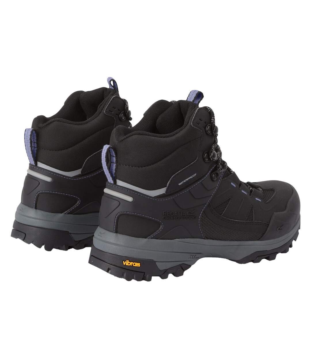 Chaussures Montantes De Marche Regen Femme Noir Bleu Lilas Regatta-2