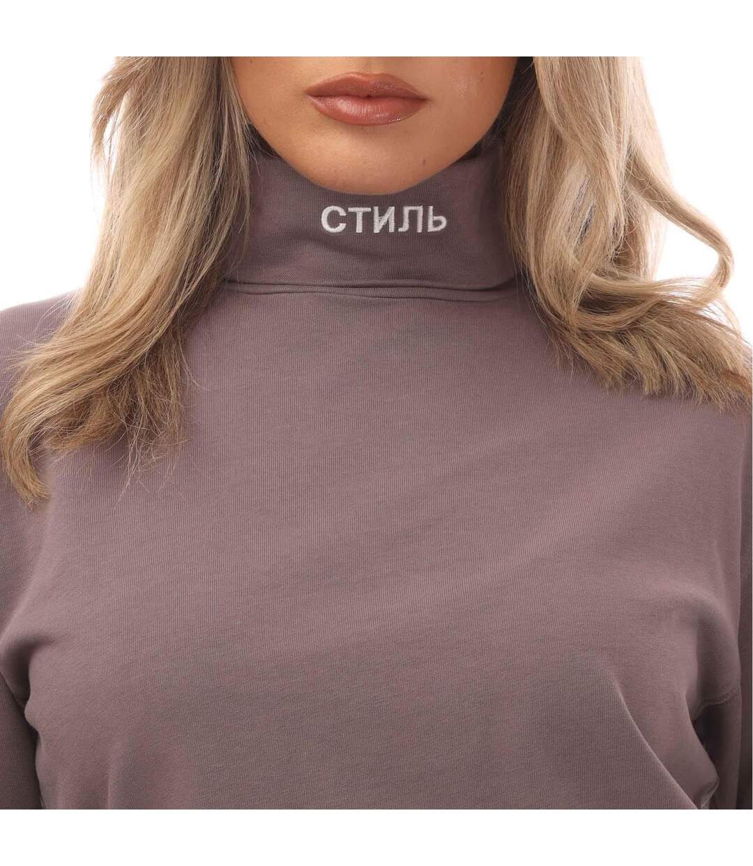 T-shirt Manches Longues Femme Gris-blanc Heron Preston-4