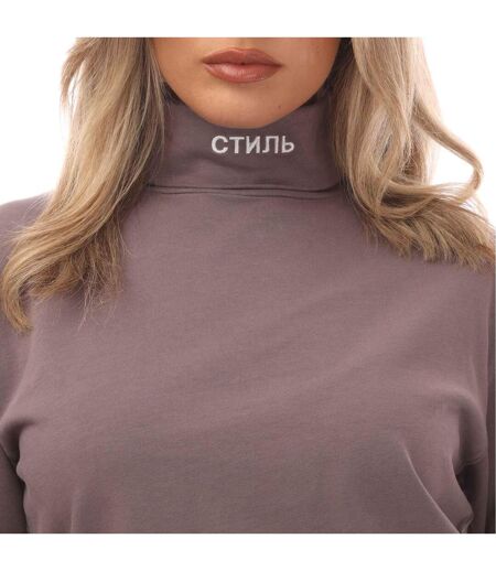 T-shirt Manches Longues Femme Gris-blanc Heron Preston