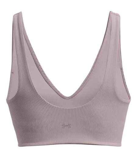 Brassière Motif/style Côtelé Femme Gris Under Armour