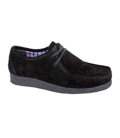Mens Suede Apron Casual Shoes Black Roamers