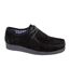 Mens Suede Apron Casual Shoes Black Roamers-1
