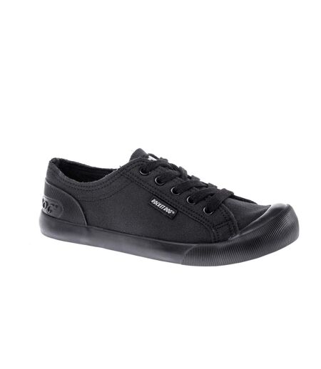 Womens/ladies Jazzin Canvas Fable Trainer Black Rocket Dog