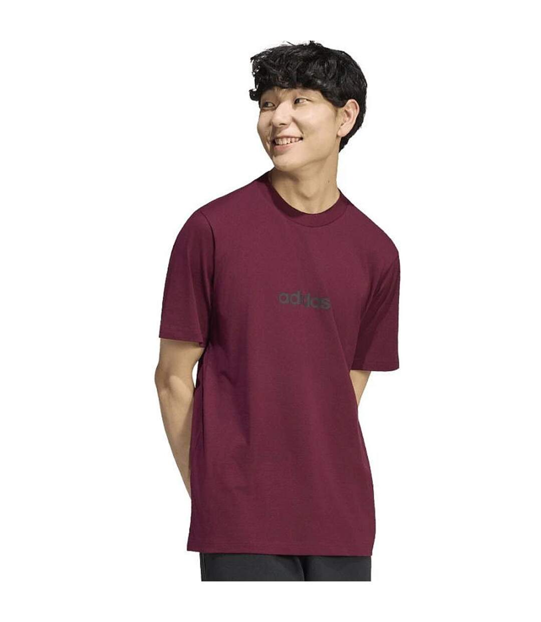 T-shirt Motif/style Linéaire Homme Bordeaux Foncé Adidas-2