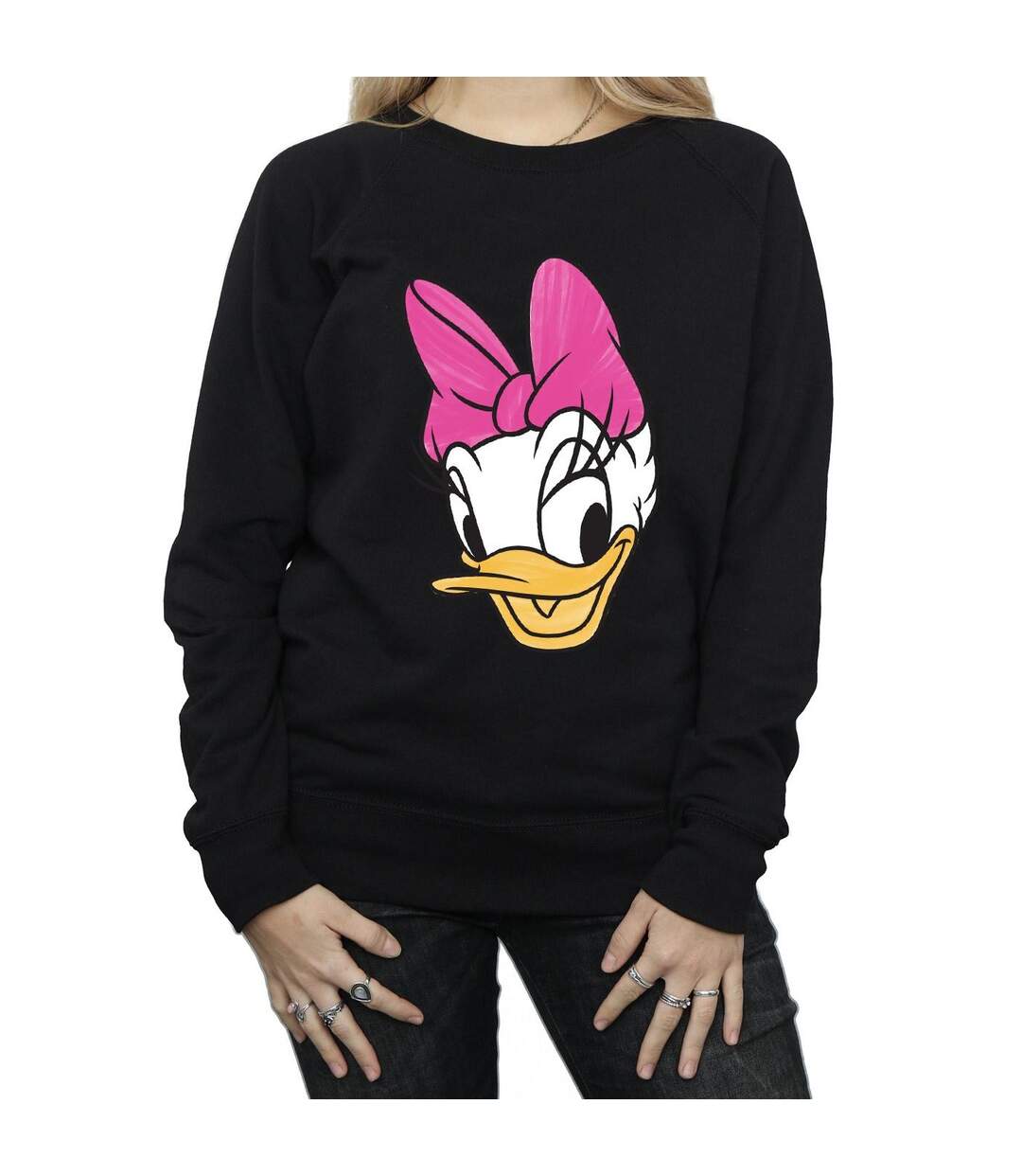 Disney Sweatshirt peint Daisy Duck Head Womens/Ladies (Noir) - UTBI26956-3