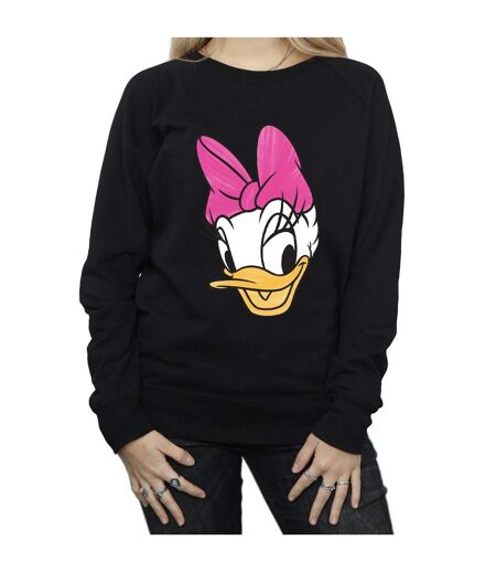 Disney Sweatshirt peint Daisy Duck Head Womens/Ladies (Noir) - UTBI26956