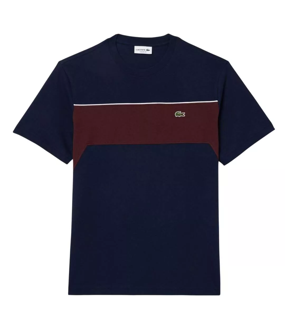 T-shirt Style Bloc De Couleurs Homme Bleu Marine Rouge Lacoste-2