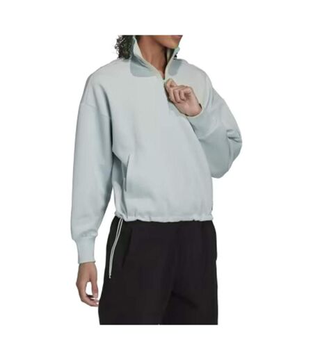 Sweat 2/4 de Zip Bleu Clair Femme Adidas HH9107 - L