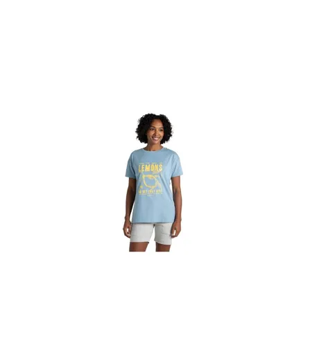 T-shirt Manches Courtes Motif/style Citron Yago Femme Bleu Pâle Imprimé Craghoppers