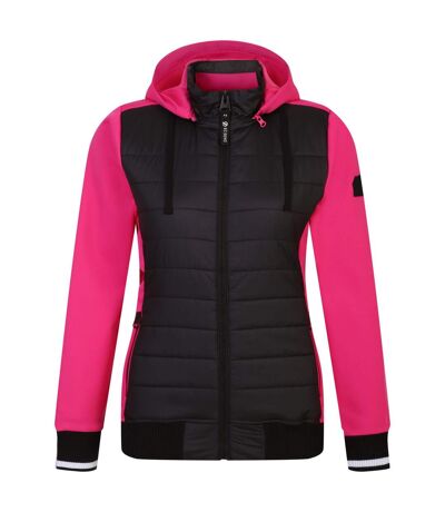 Dare 2B Womens/Ladies Fend Hooded Jacket (Black/Pure Pink) - UTRG8918