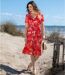 Robe Portefeuille Fluide Rouge-1