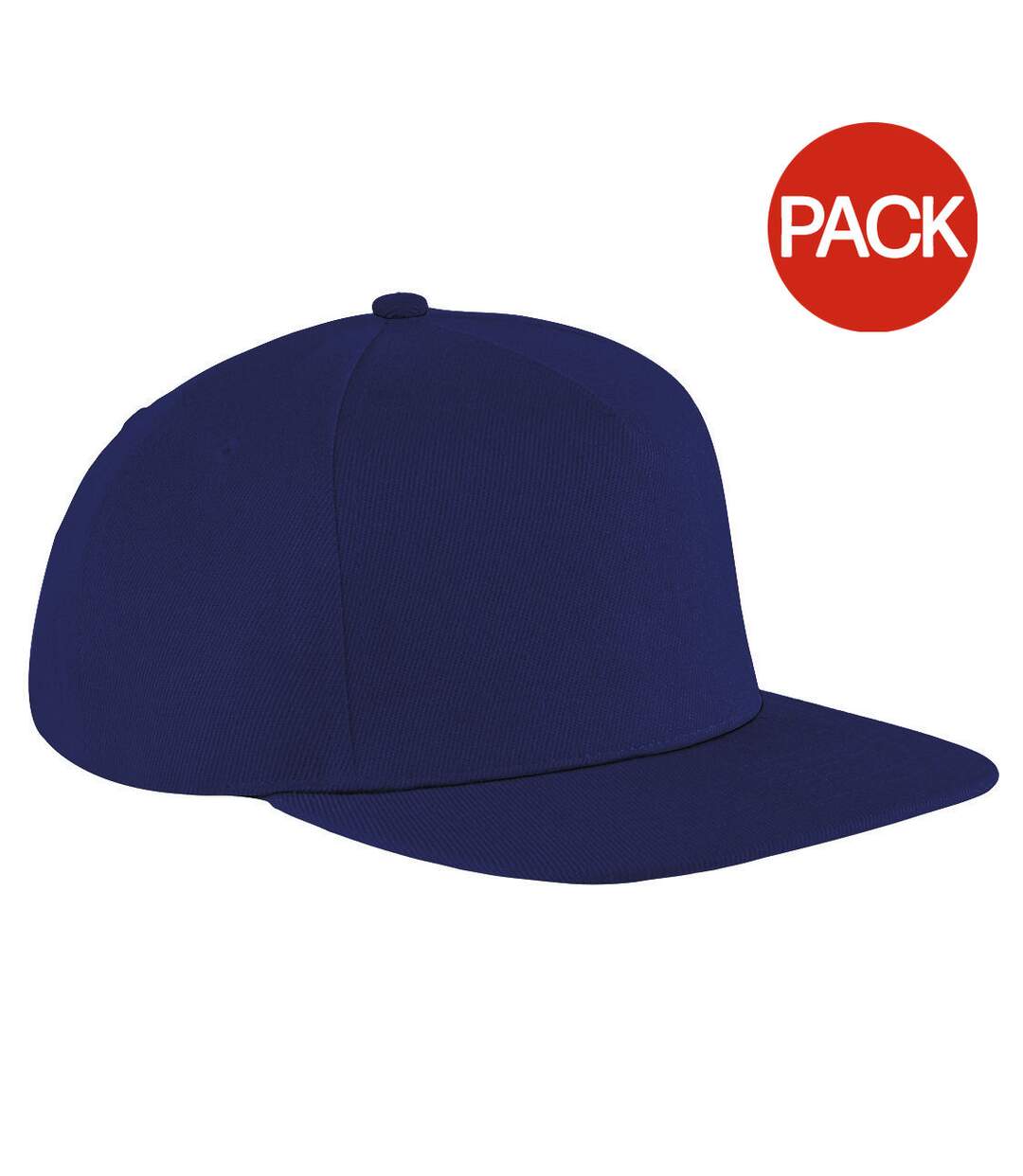 Lot de 2  casquettes à visière plate adulte bleu marine Beechfield-1