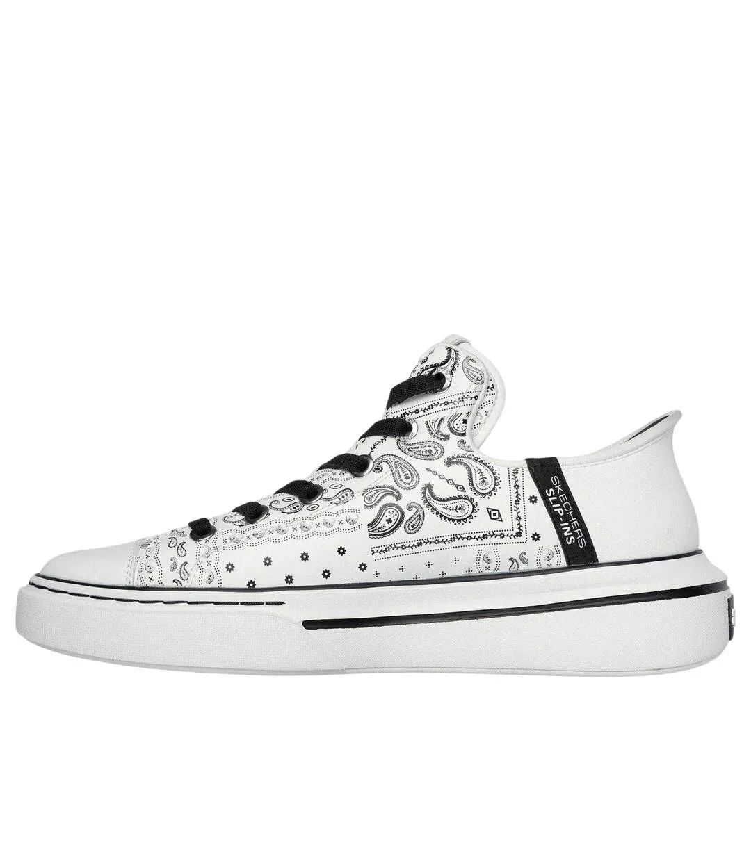 Mens Snoop Dogg Bandana Print Trainers White Black Skechers-2