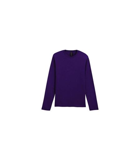 T-shirt Uni Manches Longues Softstyle Homme Violet Foncé Gildan