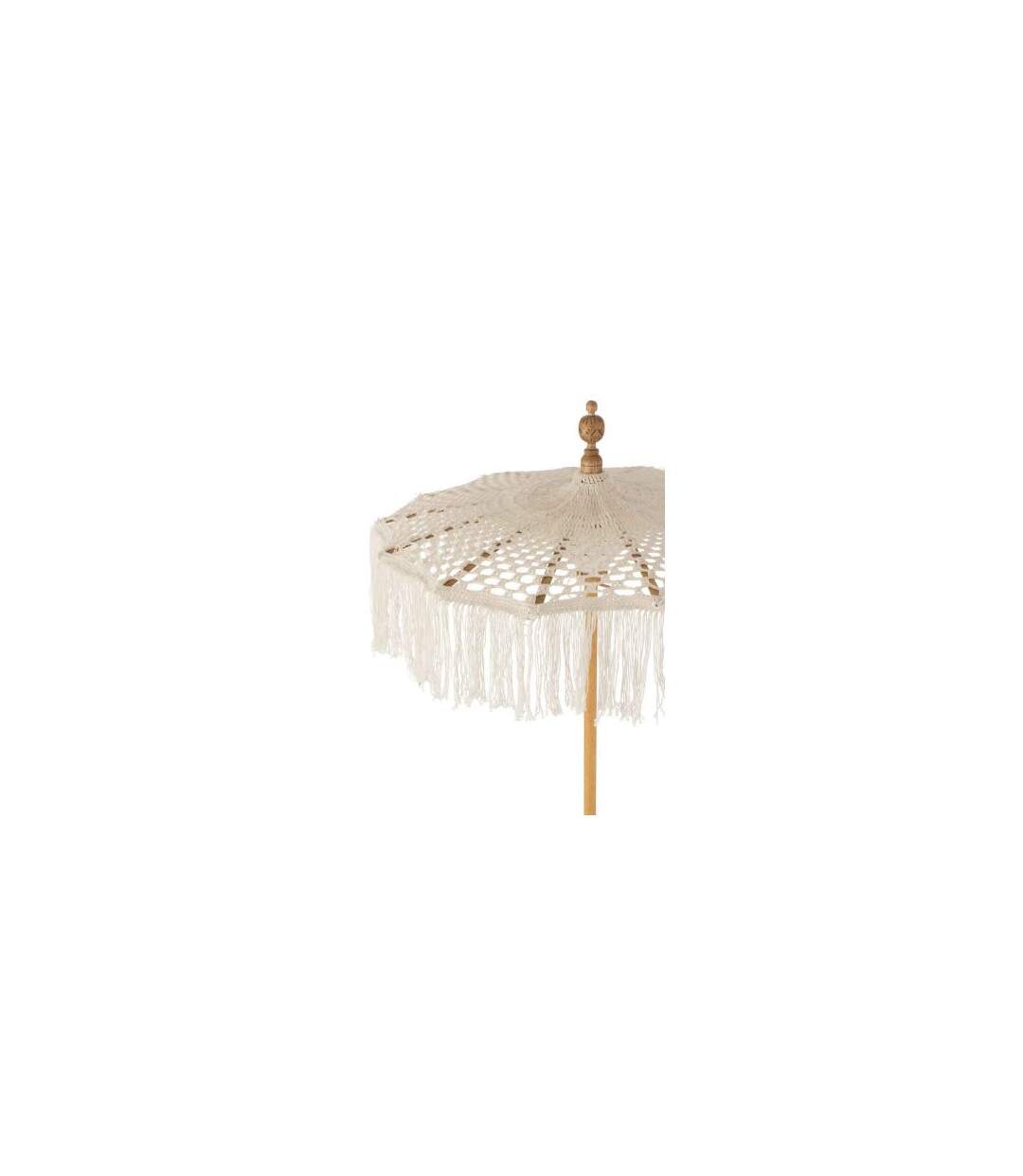 Parasol Déco sur Pied Macramé 95cm Blanc-4