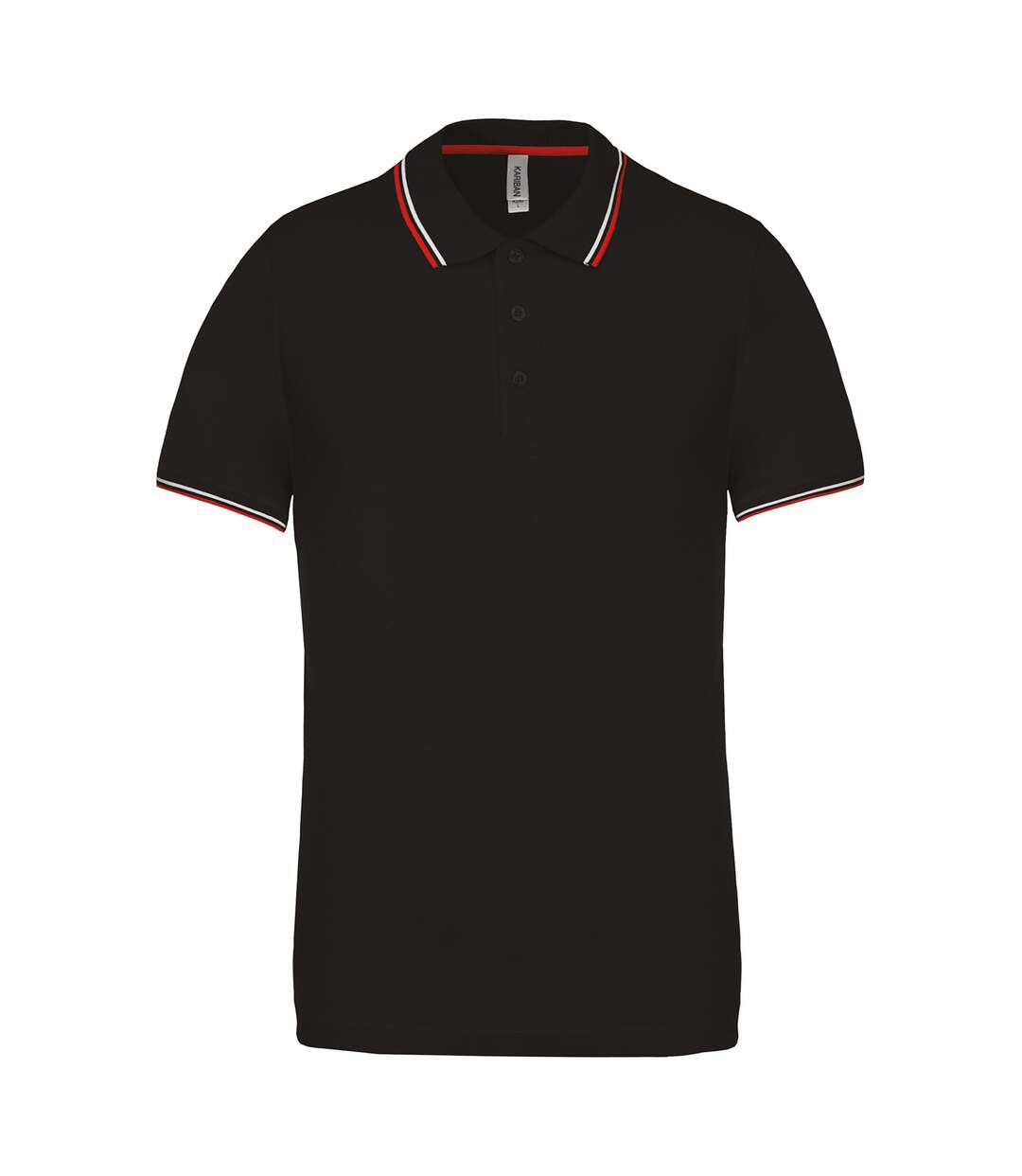 Kariban Mens Contrast Short Sleeve Polo Shirt (Black) - UTRW4217-1