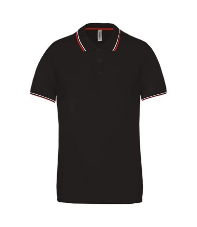 Kariban Mens Contrast Short Sleeve Polo Shirt (Black) - UTRW4217