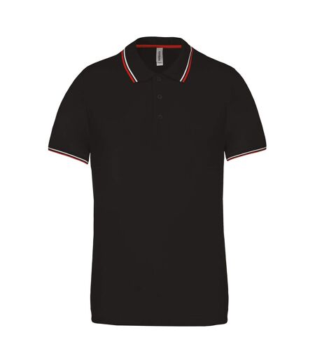 Kariban Mens Contrast Short Sleeve Polo Shirt (Black) - UTRW4217