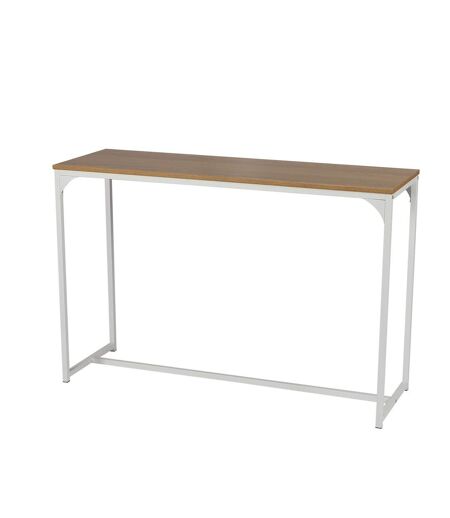 Console Casa Blanca en panneaux de particules et Métal - L.120 cm x H.79 cm - Beige et Blanc