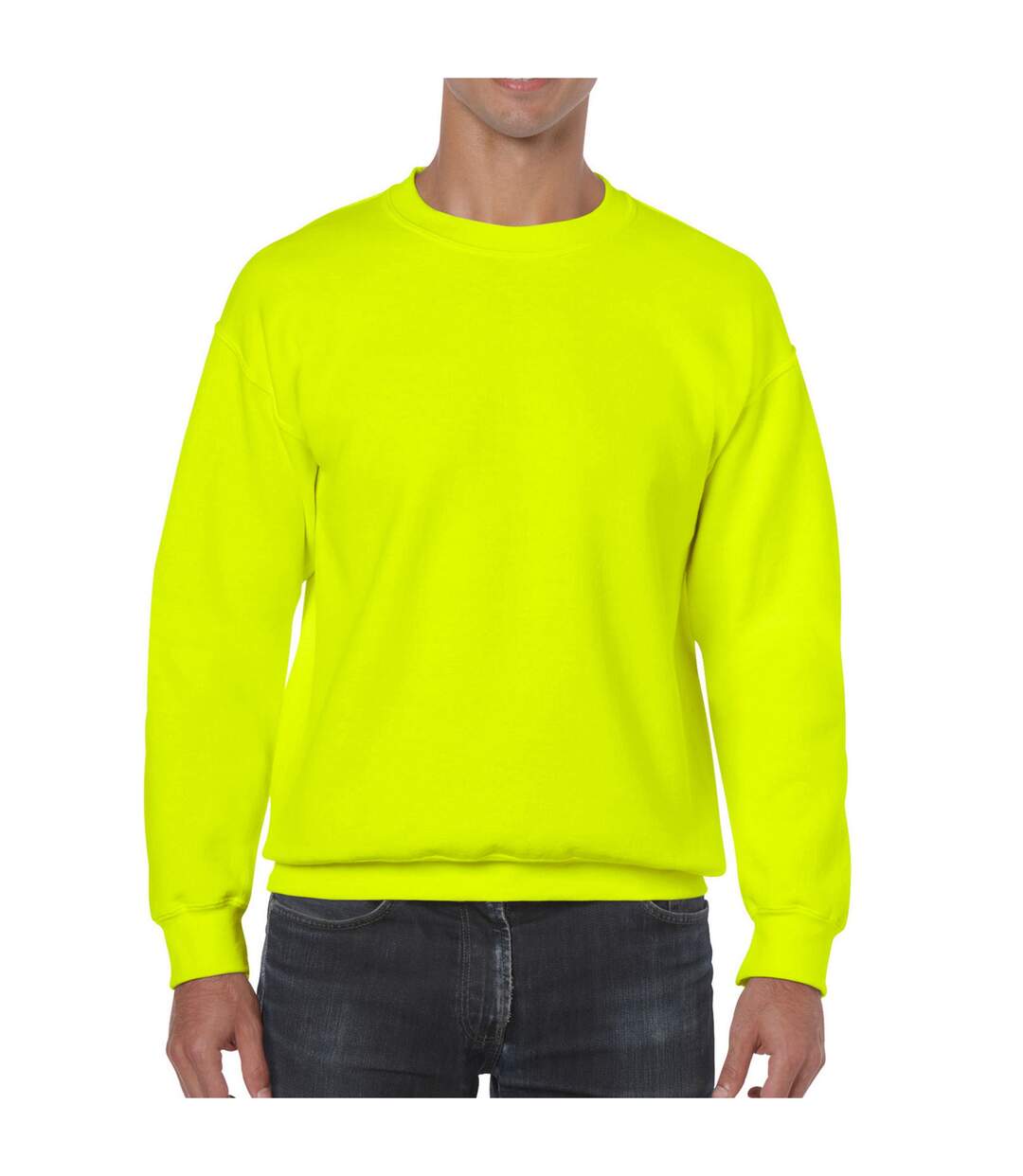 Sweat Homme Vert Fluo Gildan-1