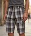 Bermuda homme WINCHESTER ILLOWA2 gris et chocolat : le short à carreaux en coton tout confort-1