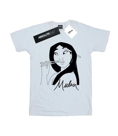 Disney - T-shirt MULAN CHOPSTICKS - Femme (Blanc) - UTBI17388