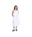 Womens/ladies linen midi dress white Animal-3