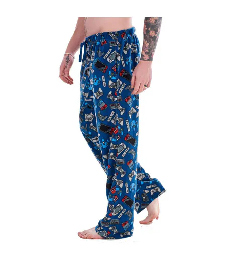 Bas De Pyjama Gamer Homme Bleu Noir Keanu