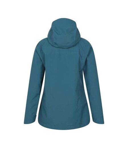 Womens/ladies Tempest Waterproof 3 Layer Ski Jacket Teal Mountain Warehouse