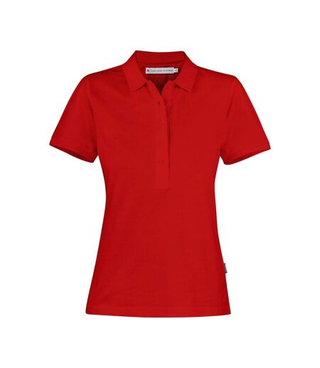Womens/ladies Neptune Polo Shirt Red James Harvest
