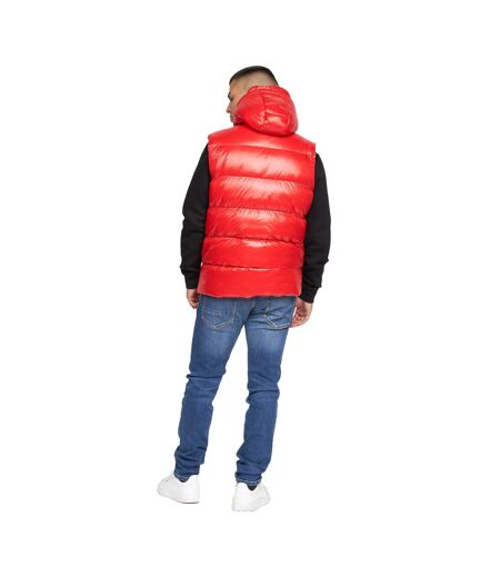 Mens Henrico Hooded Gilet Red Born Rich
