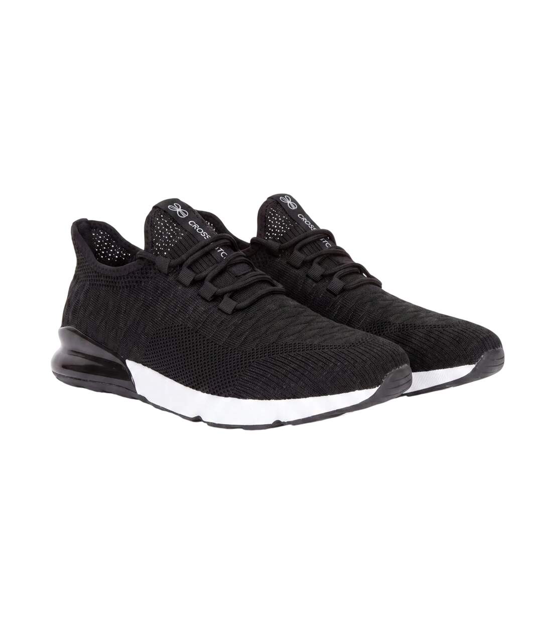 Mens Smitlay Trainers Black White Crosshatch-1