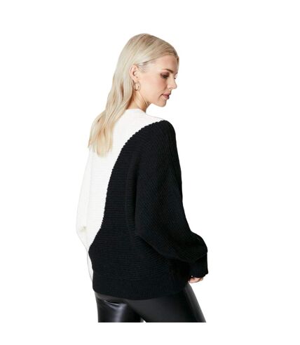 Principles Womens/Ladies Colour Block Chunky Knit Sweatshirt (Black/White) - UTDH6523