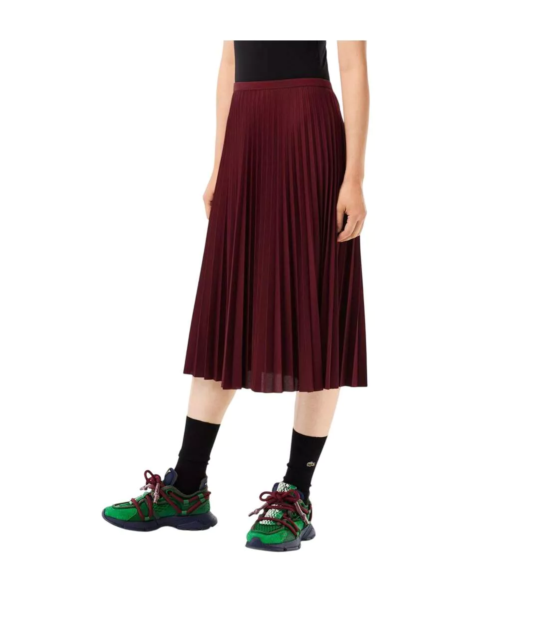 Jupe Style Plissé Fluid Femme Bordeaux Lacoste-1