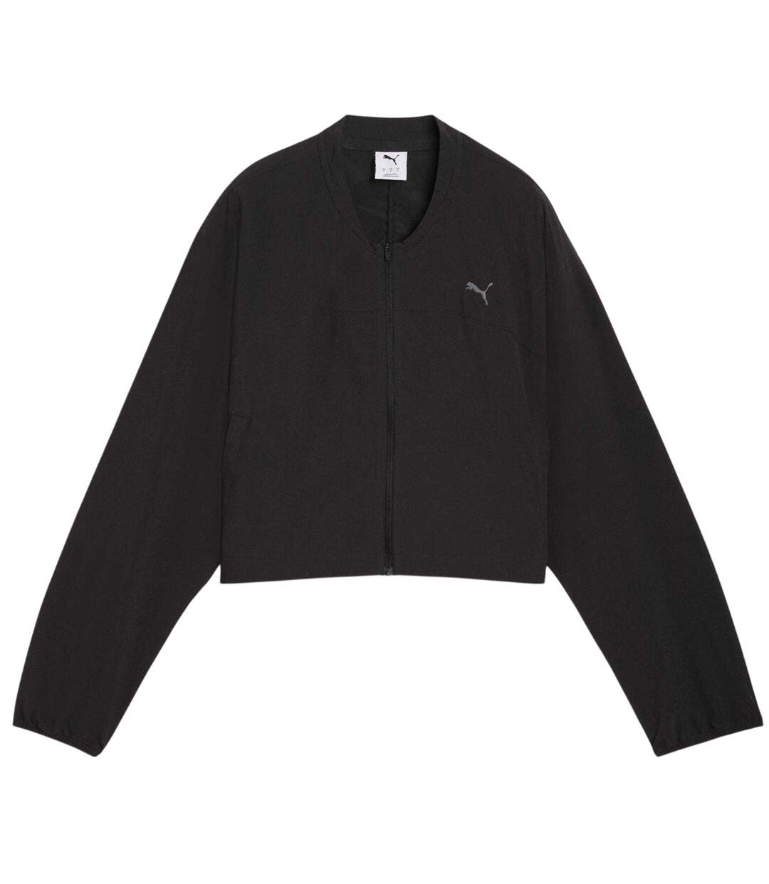 Womens/ladies Crop Sweatshirt  Black Puma-2
