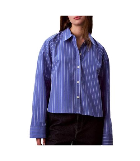 Chemise rayures bleu femme calvin klein jeans stripe boxy